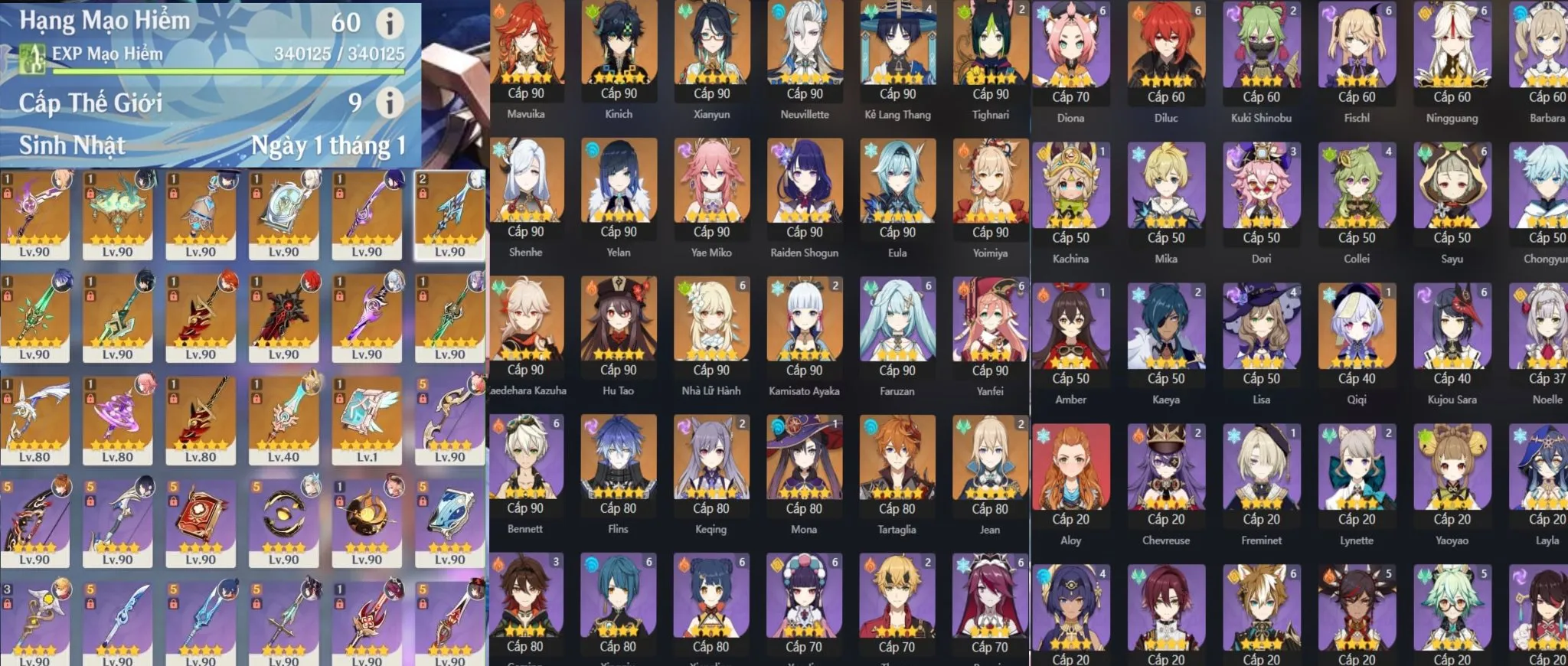 [ GI ]Nhiều Char Nhiều trấn , Có Skin Ayaka ,Map còn khá nhiều ,Đã SN + User , Bảo Hành 60d                      
[GENSHIN IMPACT]

ĐỌC KỸ TRƯỚC KHI MUA(không đọc thì có vde gì mình không giải quyết)



Bảo hành đăng nhập lần đầu sau 60N mua acc , sau 2h mua acc có vấn đề mà không ib vấn đề không nhận giải quyết

Vui Lòng Login acc check acc trước khi đổi thông tin , có vde gì xảy ra b đổi thông tin rồi mình từ chối giải quyết
