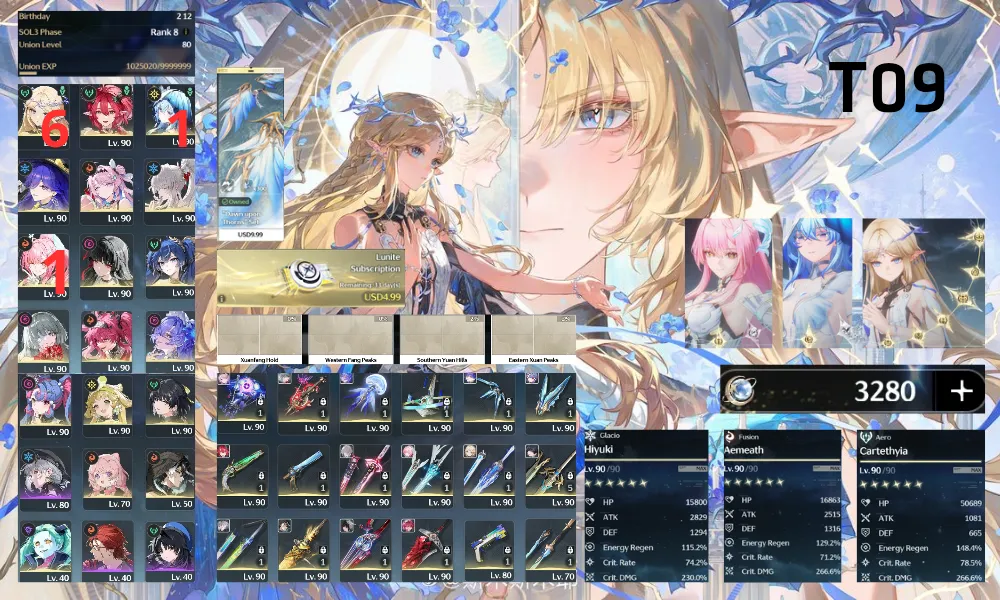 ( Asia ) Acc Team Premium (5 team):
Carte c6r1 - Aemeat c1r1 - Shore c1 - Ciacona c0r1 - Hiyuki c0r1 - Chisa c0r1- Denia c0r1- Phor c0r1- Canta c0r1 -Jingran c0r1 -Lupa c0r1 - Lucila - Roccia ,33 day thẻ tháng,3k2 Lunites ,skin cánh ,skin xe lyane( Asia)