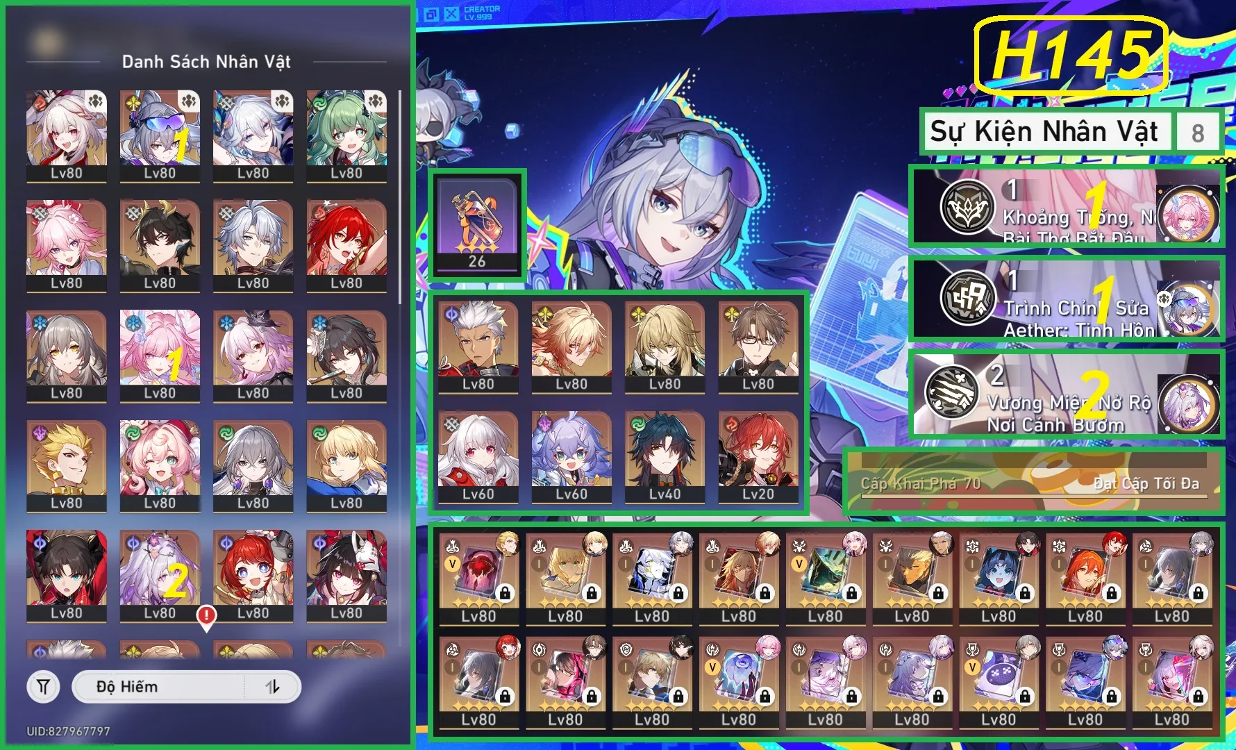 Acc ngon team đẹp - Full Sói - Full Cas - Quên User không ảnh hưởng