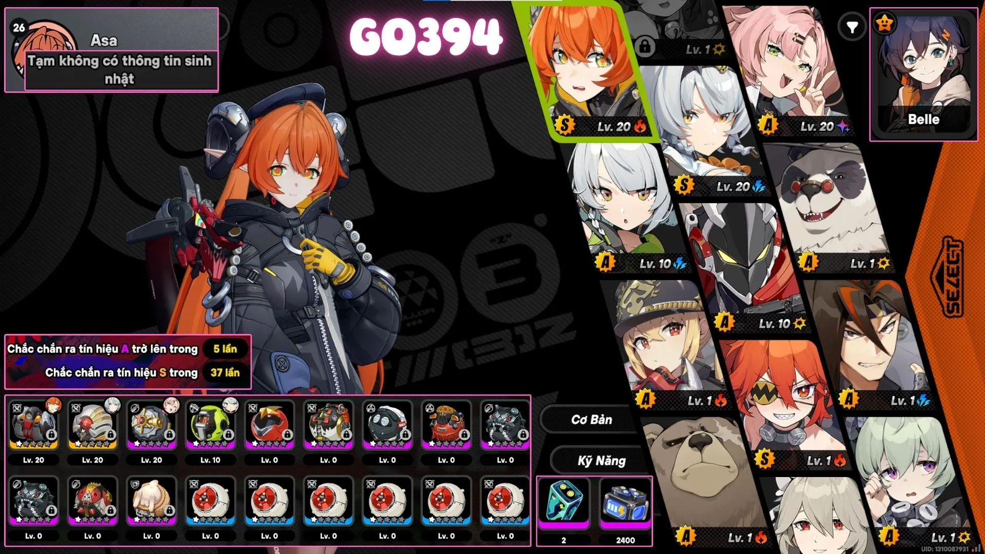 Go394 Orphie Magnusson & Magus Trấn + Chiến Binh 0 - Anby Trấn