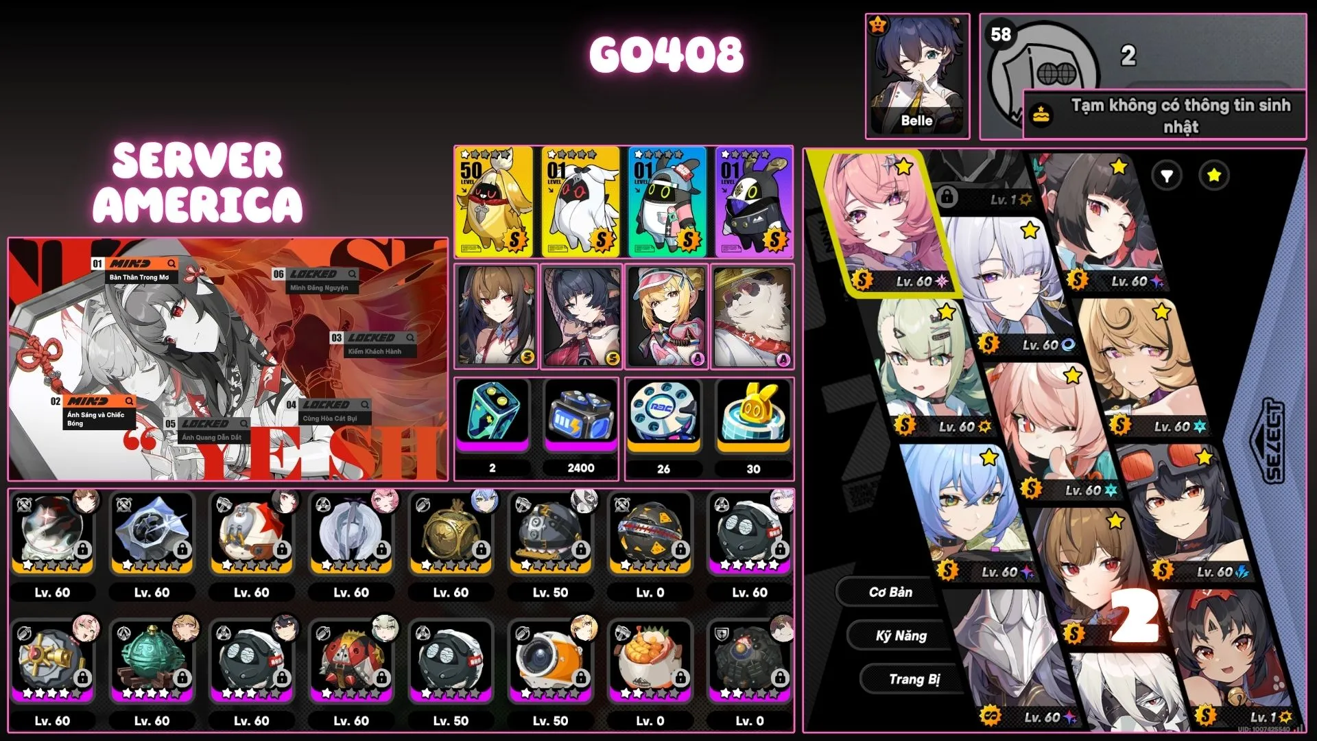 Go408 Acc Siêu Đẹp Server Ame