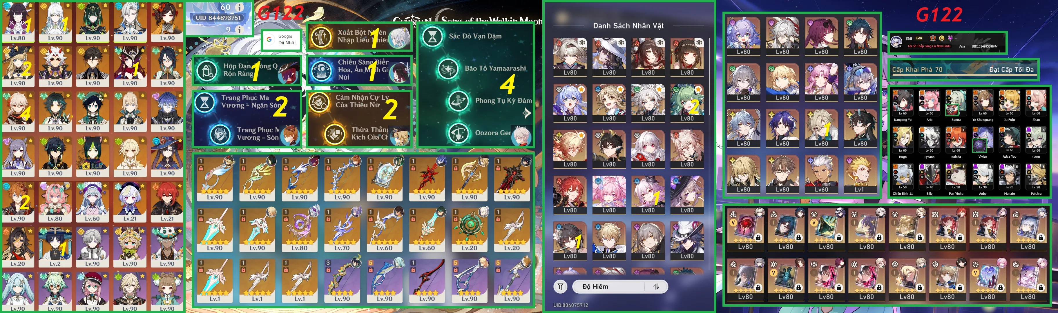 [Acc 3 Game] Check Build qua UID trong ảnh - Quên User, Die Lk không ảnh hưởng