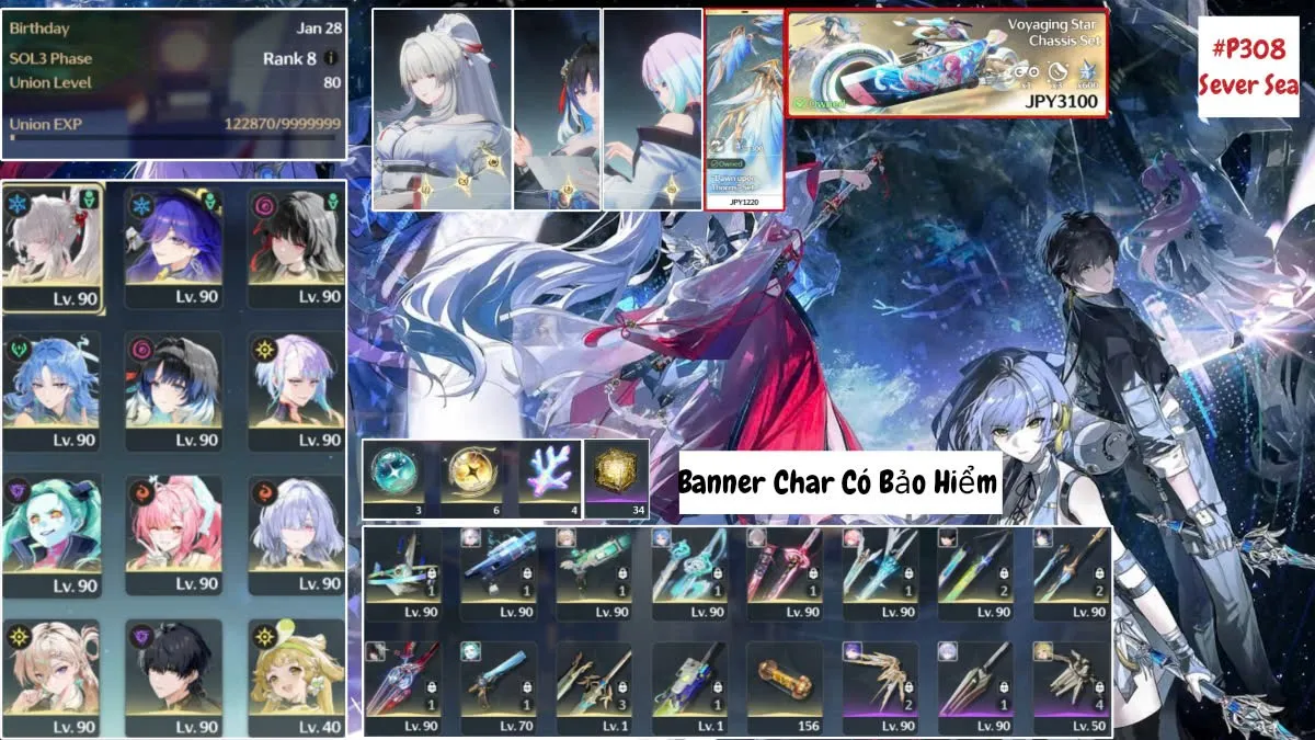Hiyuki C3R1 Full Form, Aemeath Full Form Và Nhiều Char Vip Khác, Skin Xe Hiyuki + Skin Cánh