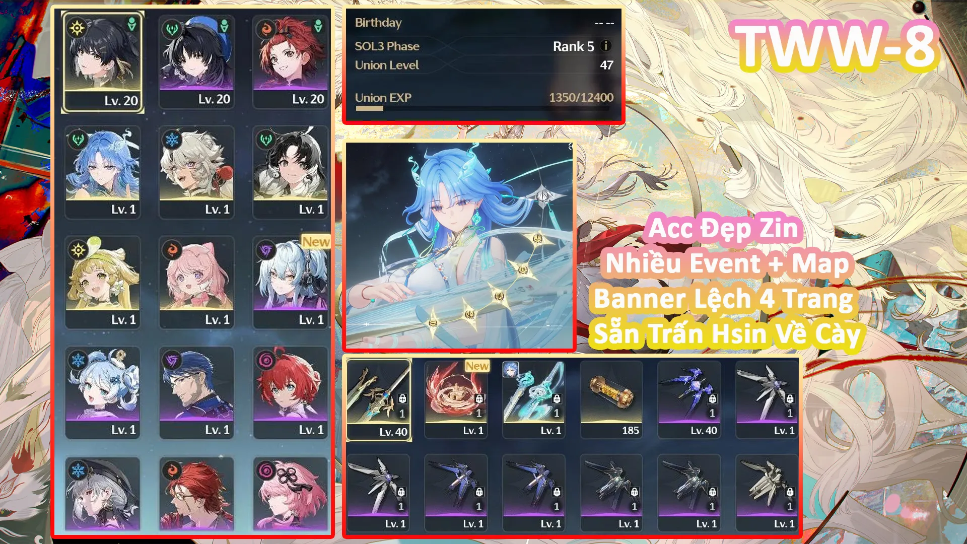 [Siêu Phẩm ] TWW-8 QINGXIAO C5R1 + SẴN TRẤN HSIN + BANNER LỆCH CHO AE VỀ CÀY HSIN