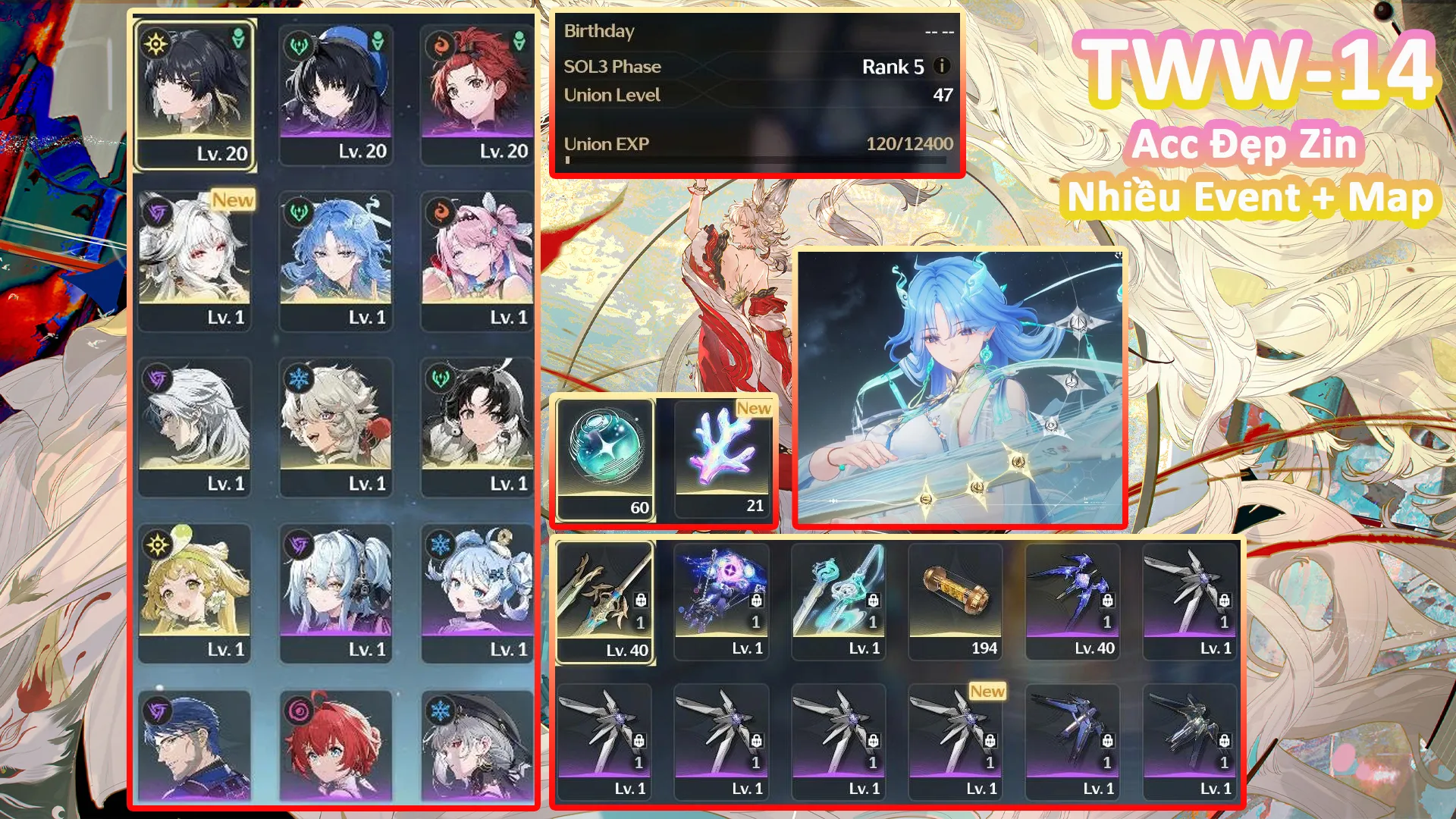 [Siêu Phẩm ] TWW-14 QINGXIAO C3R1 + DENIA TRẤN + HSIN + CÒN MAP + EVENT KHA KHÁ