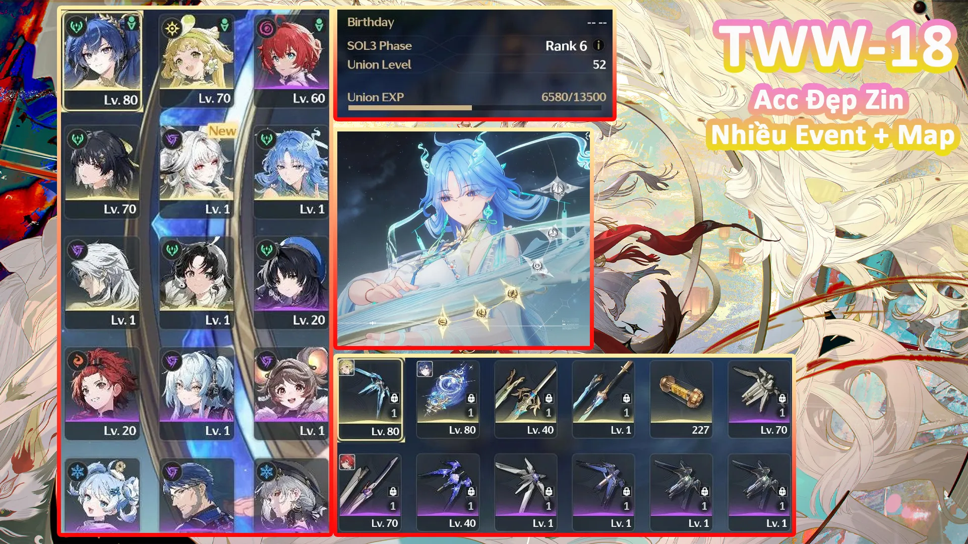 [Siêu Phẩm ] TWW-18 QINGXIAO C3 + HSIN + IUNO TRẤN + CÒN MAP + EVENT