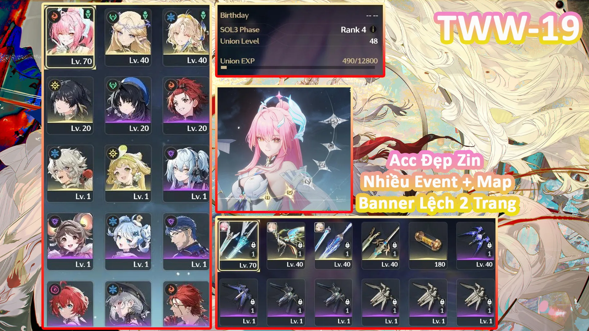 [Siêu Phẩm ] TWW-19 AEMEATH C2R1 + CARTETHYIA TRẤN + SUISUI TRẤN + BANNER LỆCH 2 TRANG + CÒN MAP + EVENT