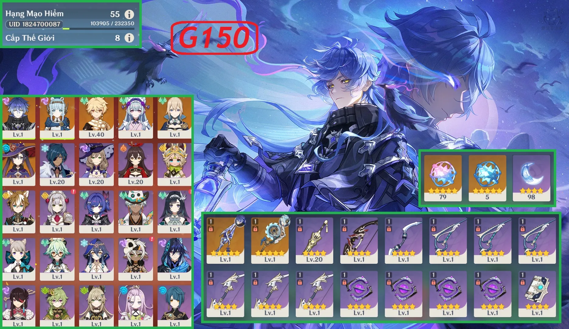 Check Build qua UID trong ảnh - Dư 79 vé roll