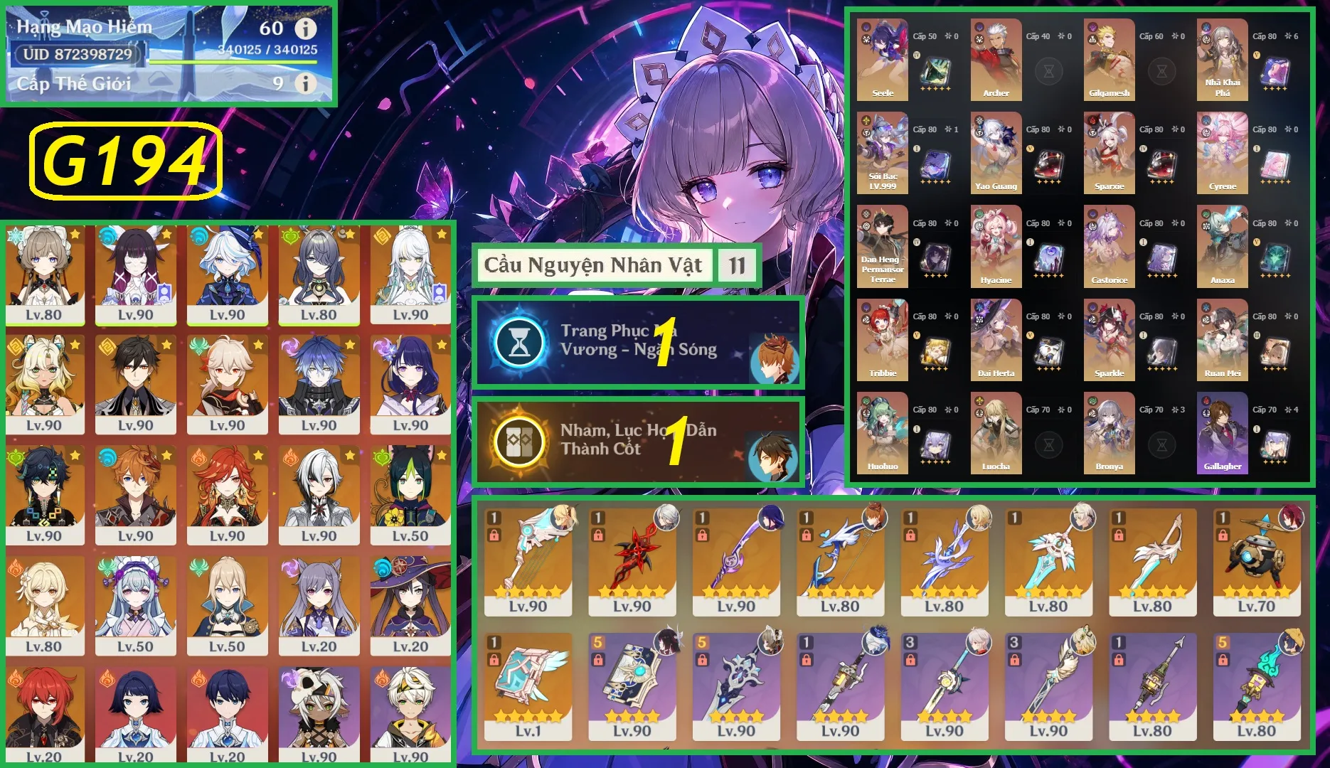 [Acc 2 Game] Check Build qua UID trong ảnh - Quên User không ảnh hưởng