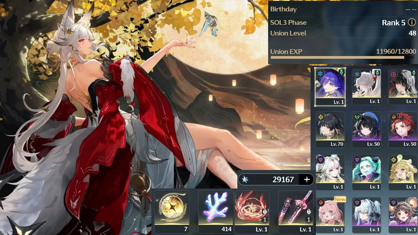 [Reroll]Sea ul49 Hsin tran+Team hiyuki tran+chisa+lucilla+29100 đá+414 san hô
