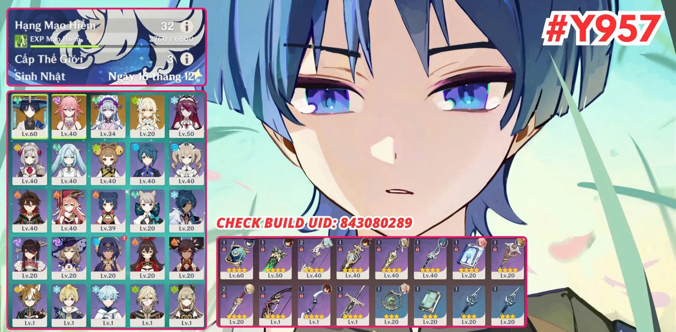#Y957  
Wander x Miko x Mizuki Acc Khởi Đầu Ar 32