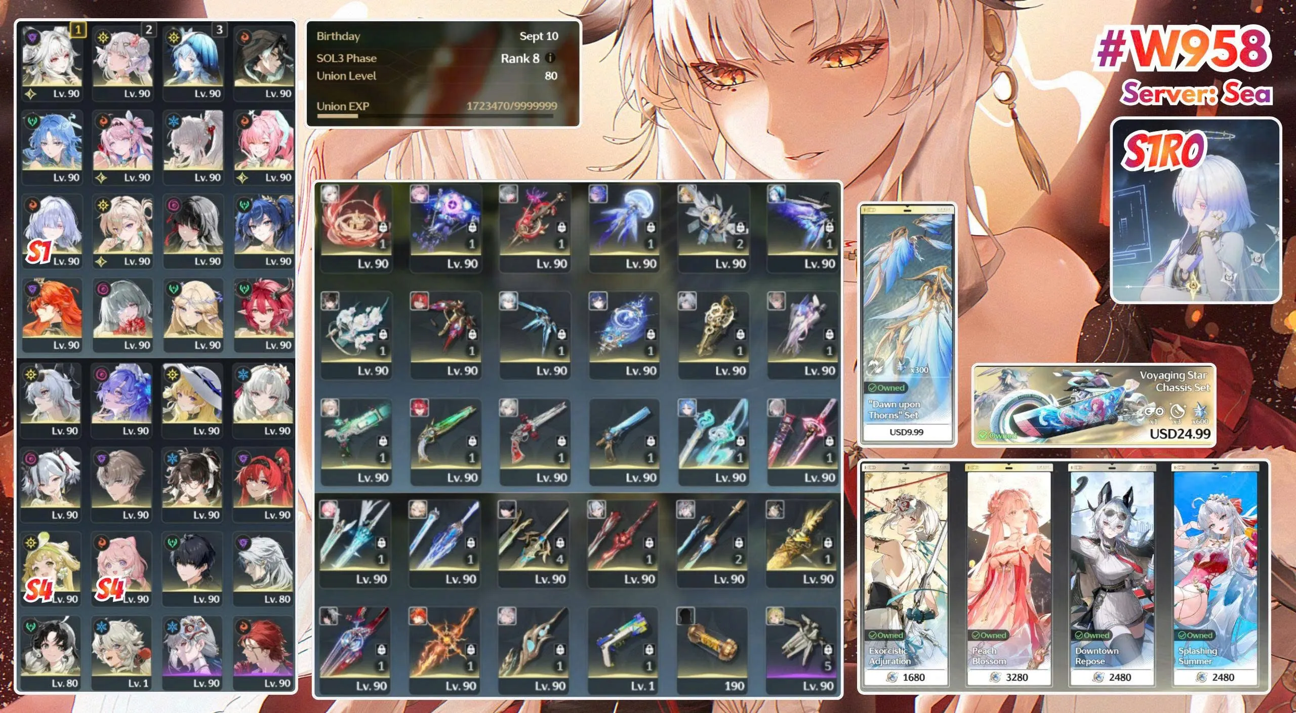 W958  
Tuyệt Phẩm Ww Nhiều Char Team Và Vũ Khí, Skin Vip Cho Ae Bú Meta Mới